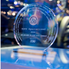New Holland T4.120F Auto Command спечели най-високото отличие в категорията „Специализирани трактори“ на престижните награди Tractor of the Year 2026 (TOTY).